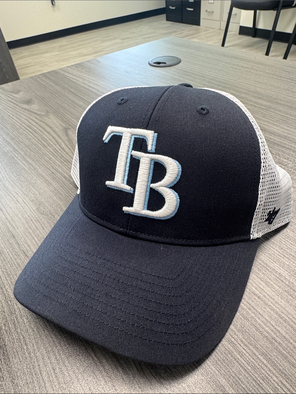 New Era Tampa Bay TB Navy and White Mesh Trucker Hat